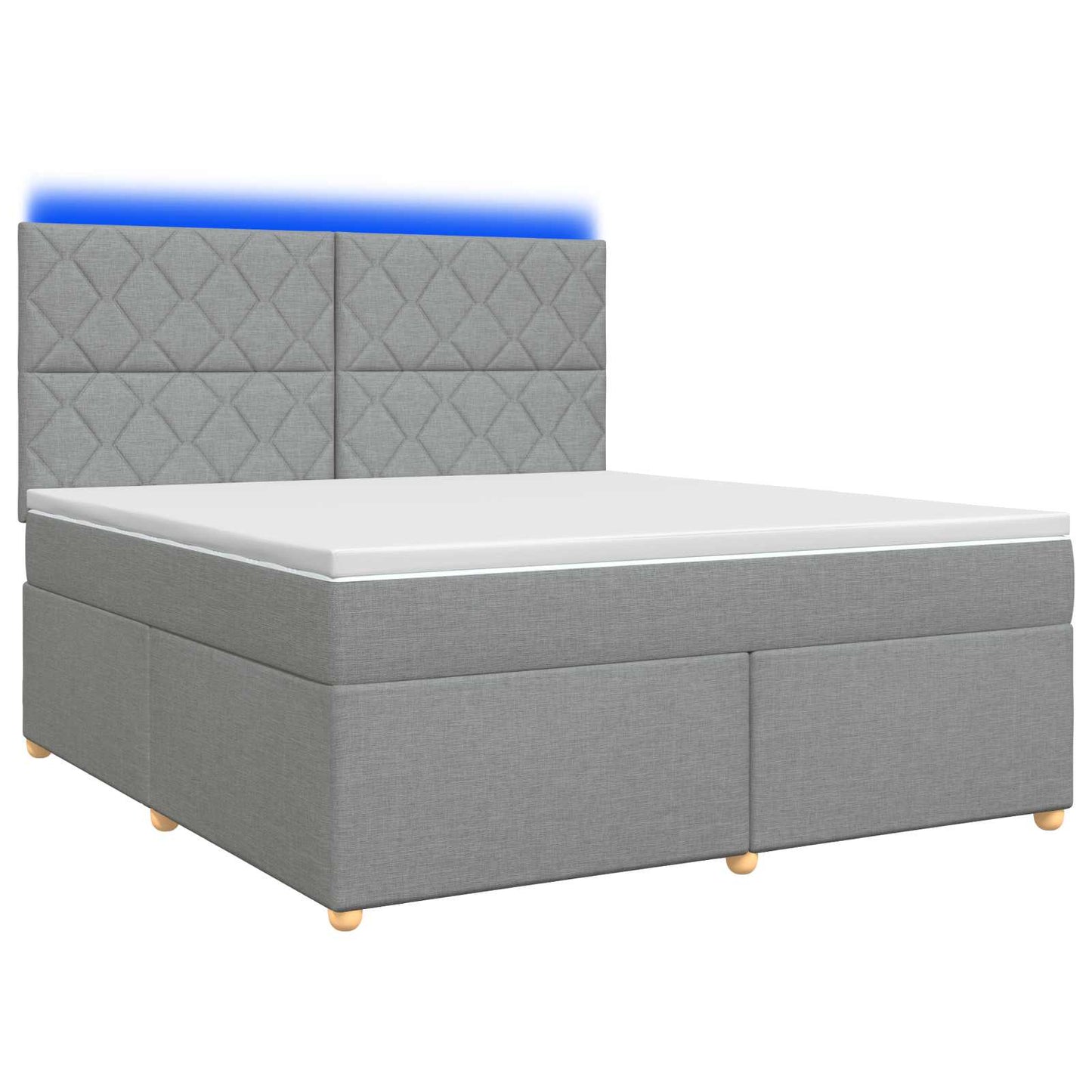 Boxspringbed met matras Lichtgrijs 140 x 190 cm Stof