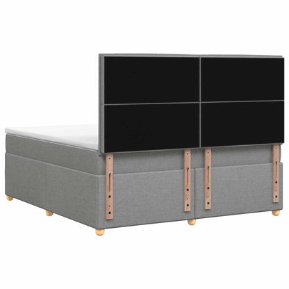 Boxspringbed met matras Lichtgrijs 140 x 190 cm Stof