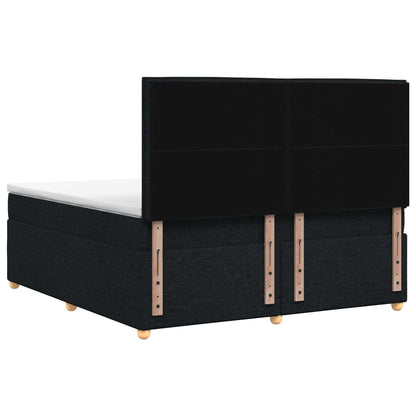 Boxspringbed met matras met hoofdeinde Zwart 140 x 190 cm Stof
