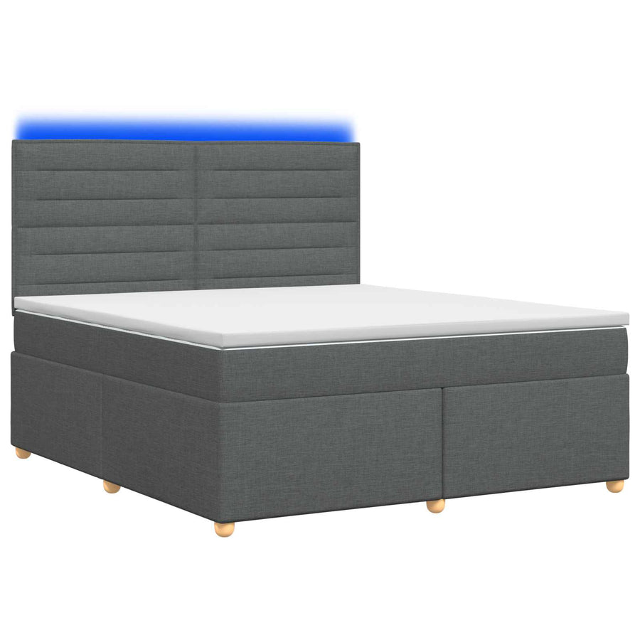Boxspringbed met matras Donkergrijs 140 x 200 cm Stof