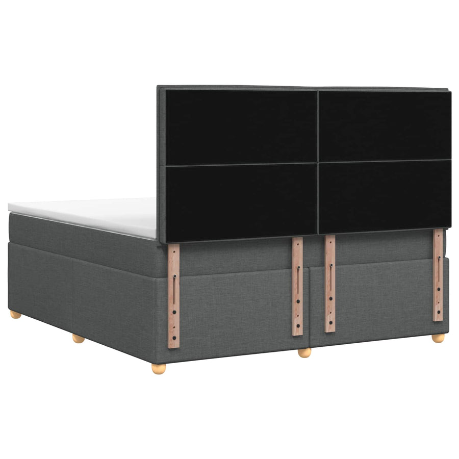 Boxspringbed met matras Donkergrijs 140 x 200 cm Stof
