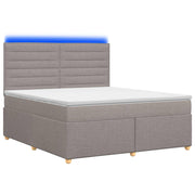 Boxspringbed 140x200 cm taupe met matras en led hoofdeinde