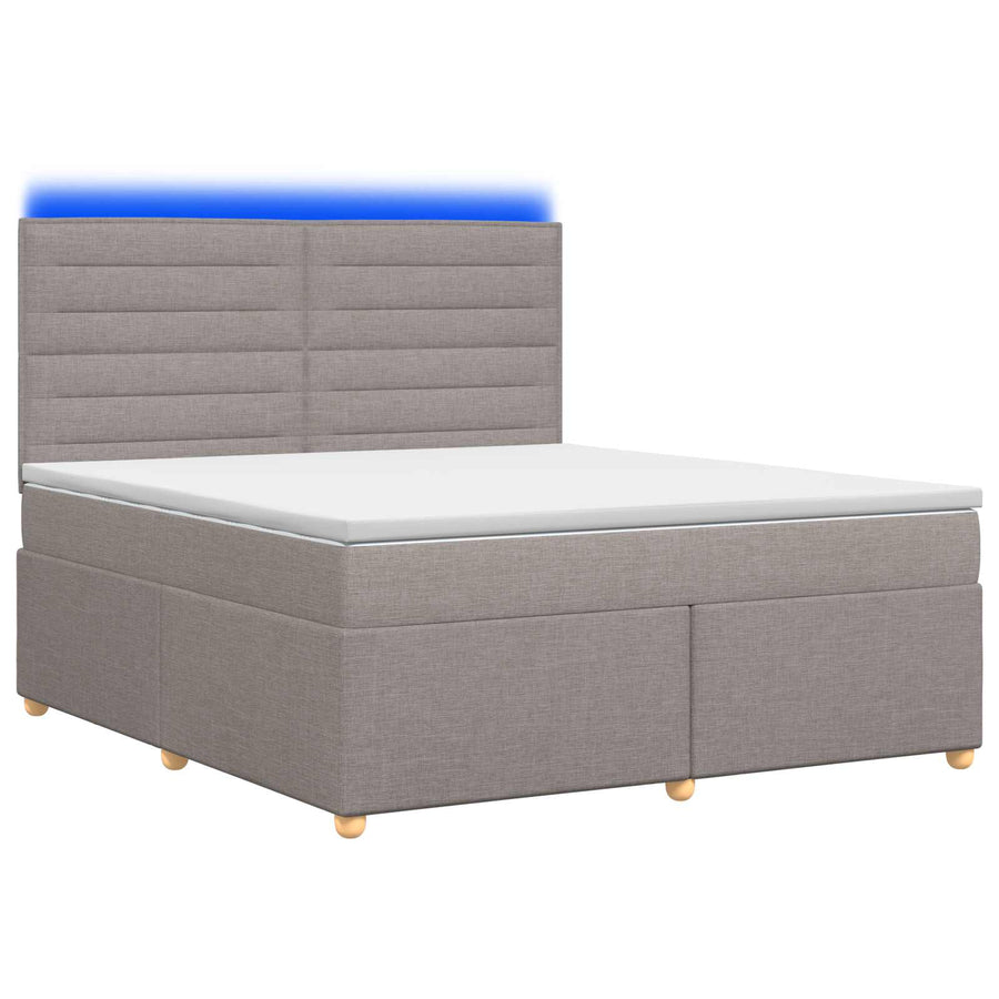 Boxspringbed met matras met hoofdeinde Taupe 140 x 200 cm Stof