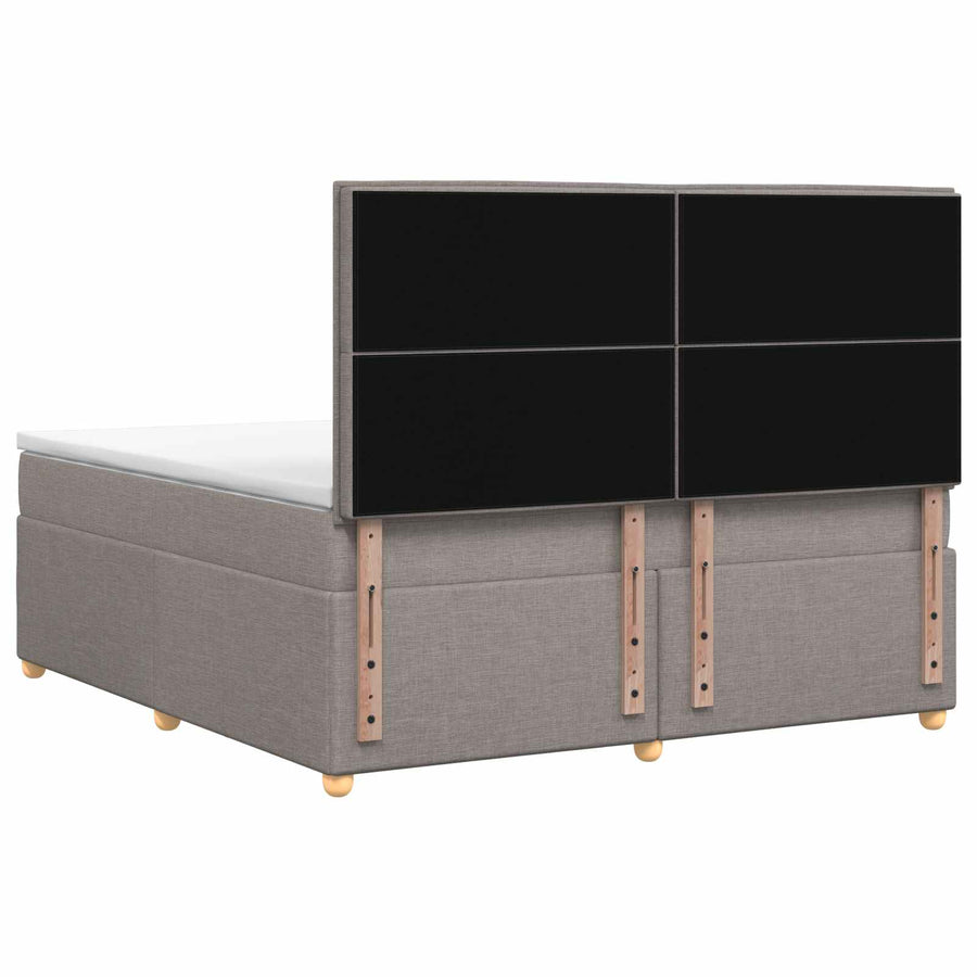 Boxspringbed met matras met hoofdeinde Taupe 140 x 200 cm Stof
