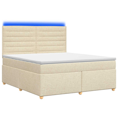 Boxspringbed met matras Crèmekleurig 140 x 200 cm Stof