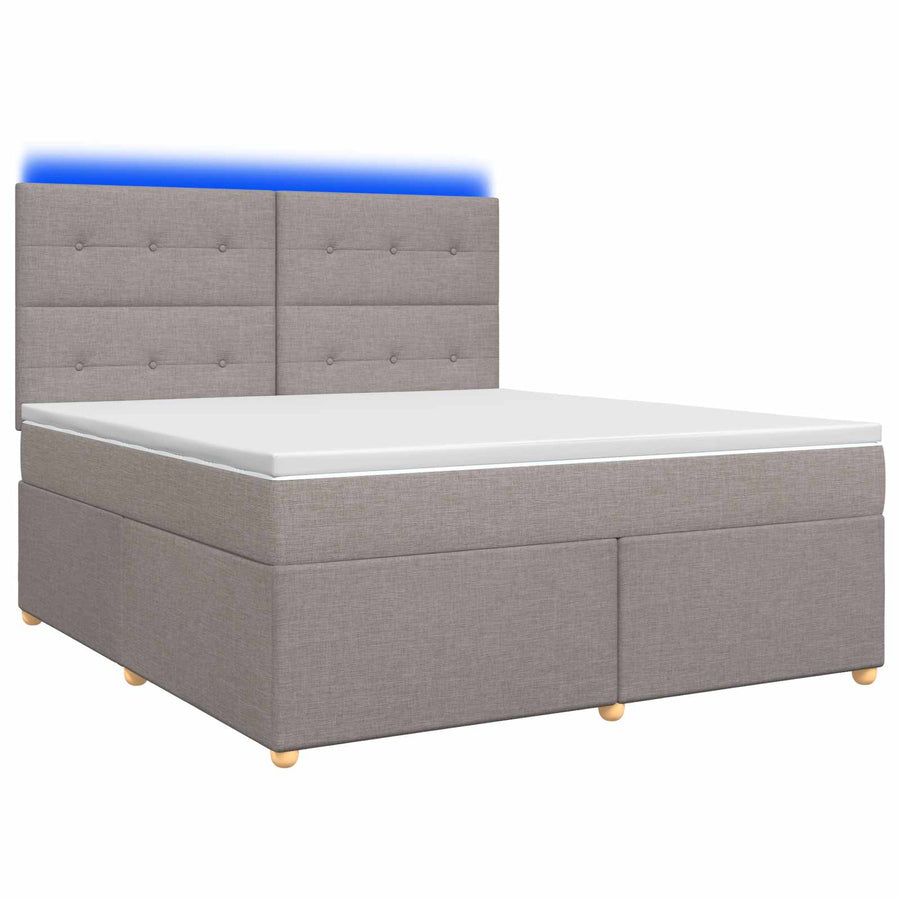 Boxspringbed met matras met hoofdeinde Taupe 140 x 200 cm Stof