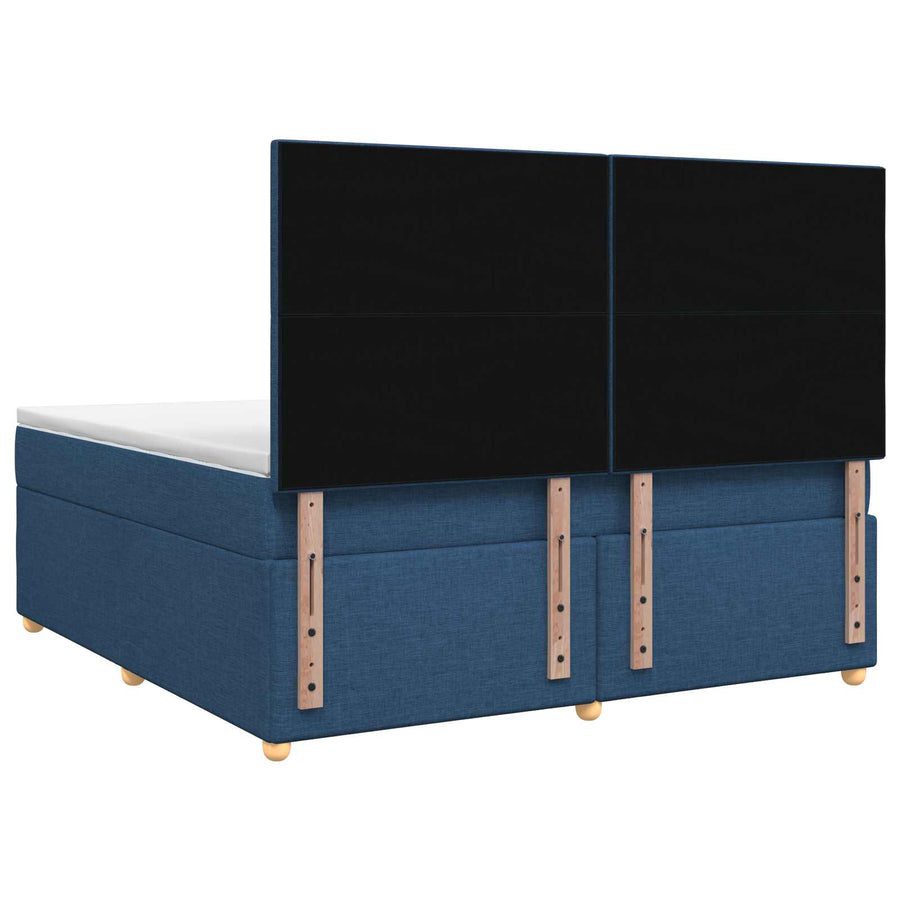 Boxspringbed met matras met hoofdeinde Blauw 140 x 200 cm Stof