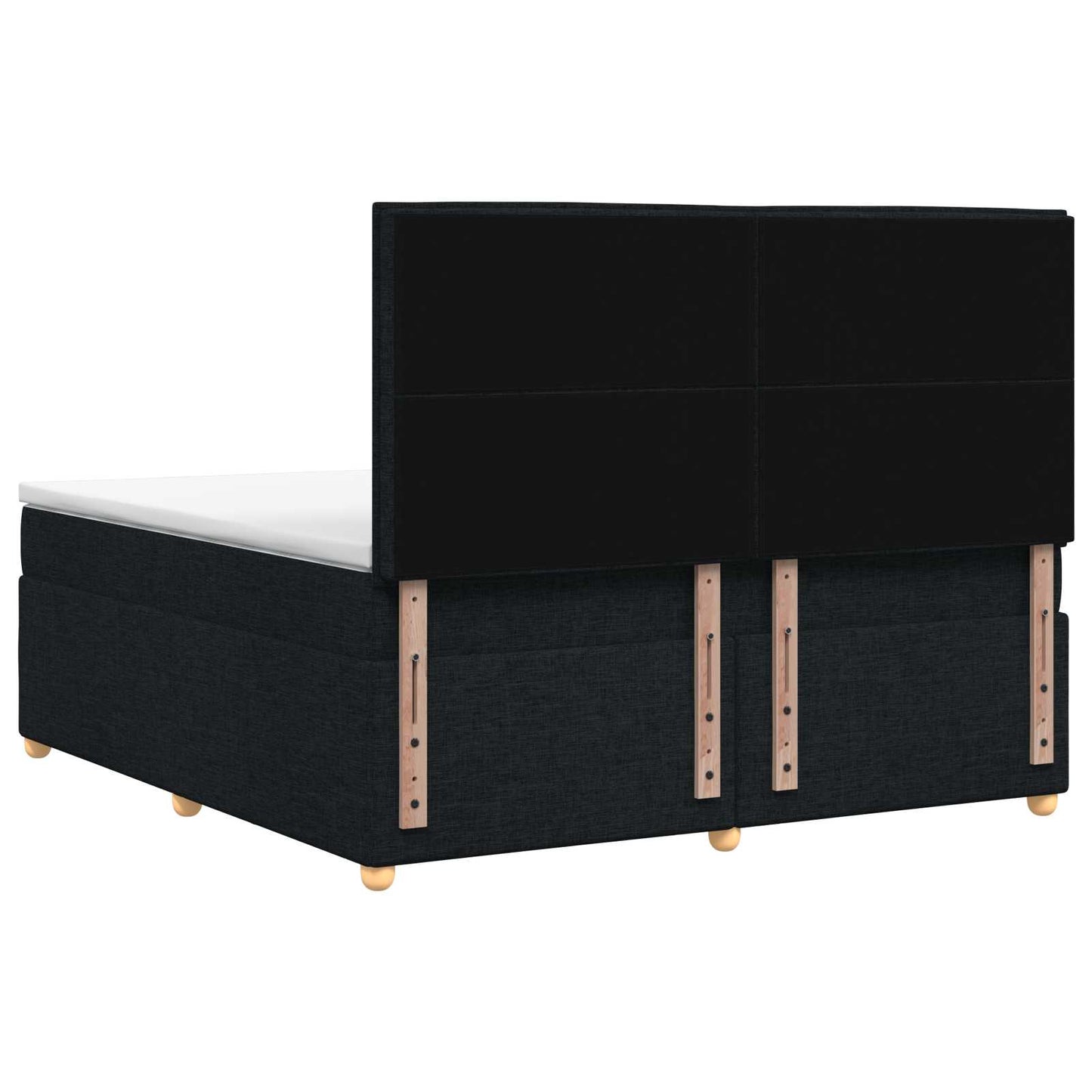 Boxspringbed met matras met hoofdeinde Zwart 140 x 200 cm Stof