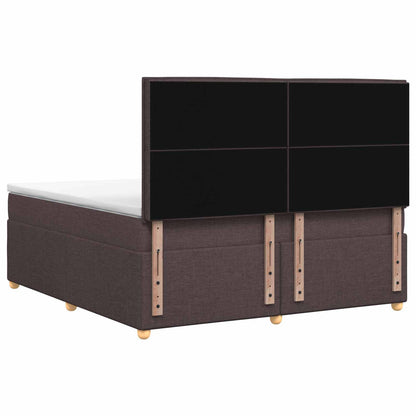 Boxspringbed met matras Donkerbruin 140 x 200 cm Stof