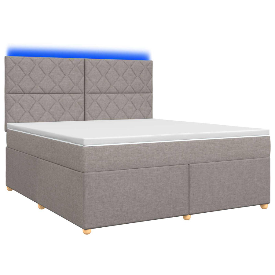 Boxspringbed met matras met hoofdeinde Taupe 140 x 200 cm Stof