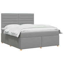 Boxspringbed met matras Lichtgrijs 160 x 200 cm Stof
