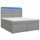 Boxspringbed met matras Lichtgrijs 160 x 200 cm Stof
