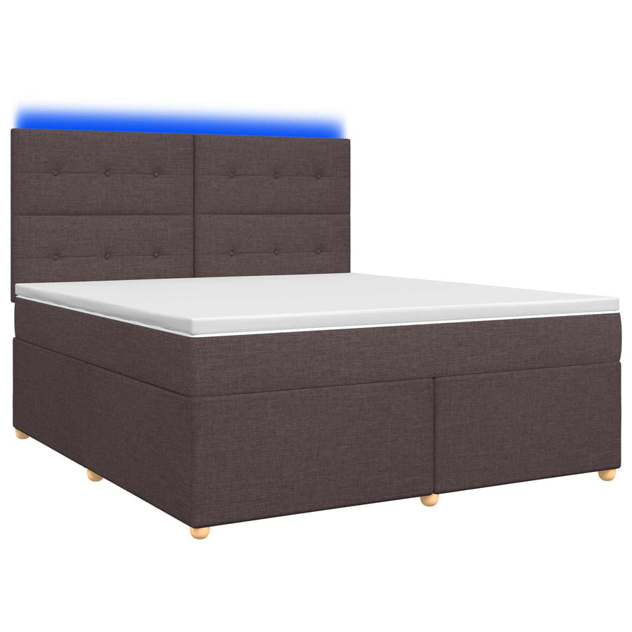 Boxspringbed met matras Donkerbruin 160 x 200 cm Stof