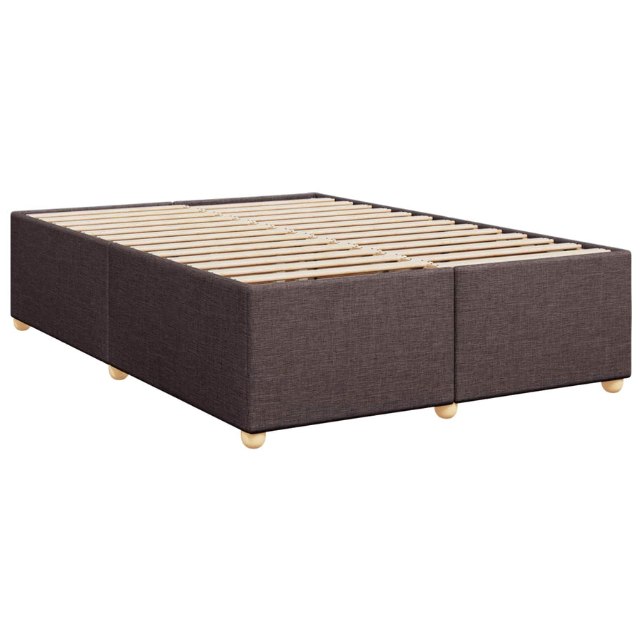 Boxspringbed met matras Donkerbruin 160 x 200 cm Stof