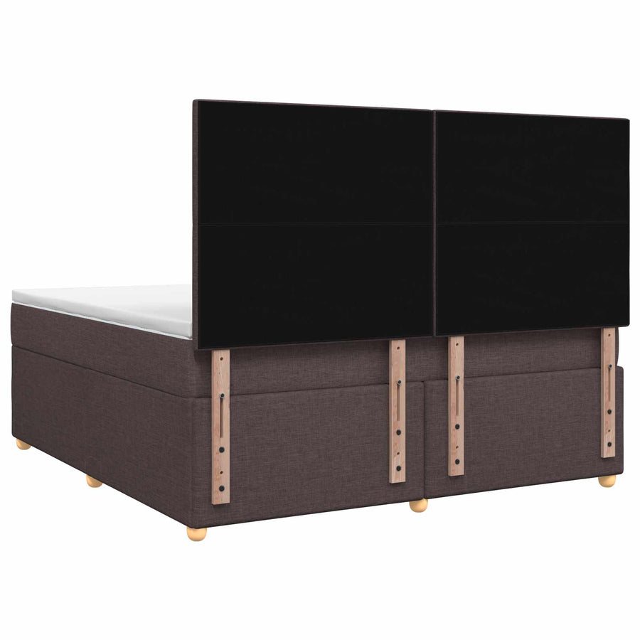 Boxspringbed met matras Donkerbruin 160 x 200 cm Stof