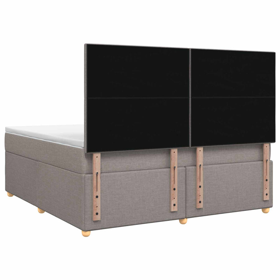 Boxspringbed met matras met hoofdeinde Taupe 160 x 200 cm Stof
