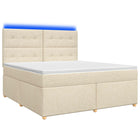 Boxspringbed 160x200 cm crèmekleurig met matras