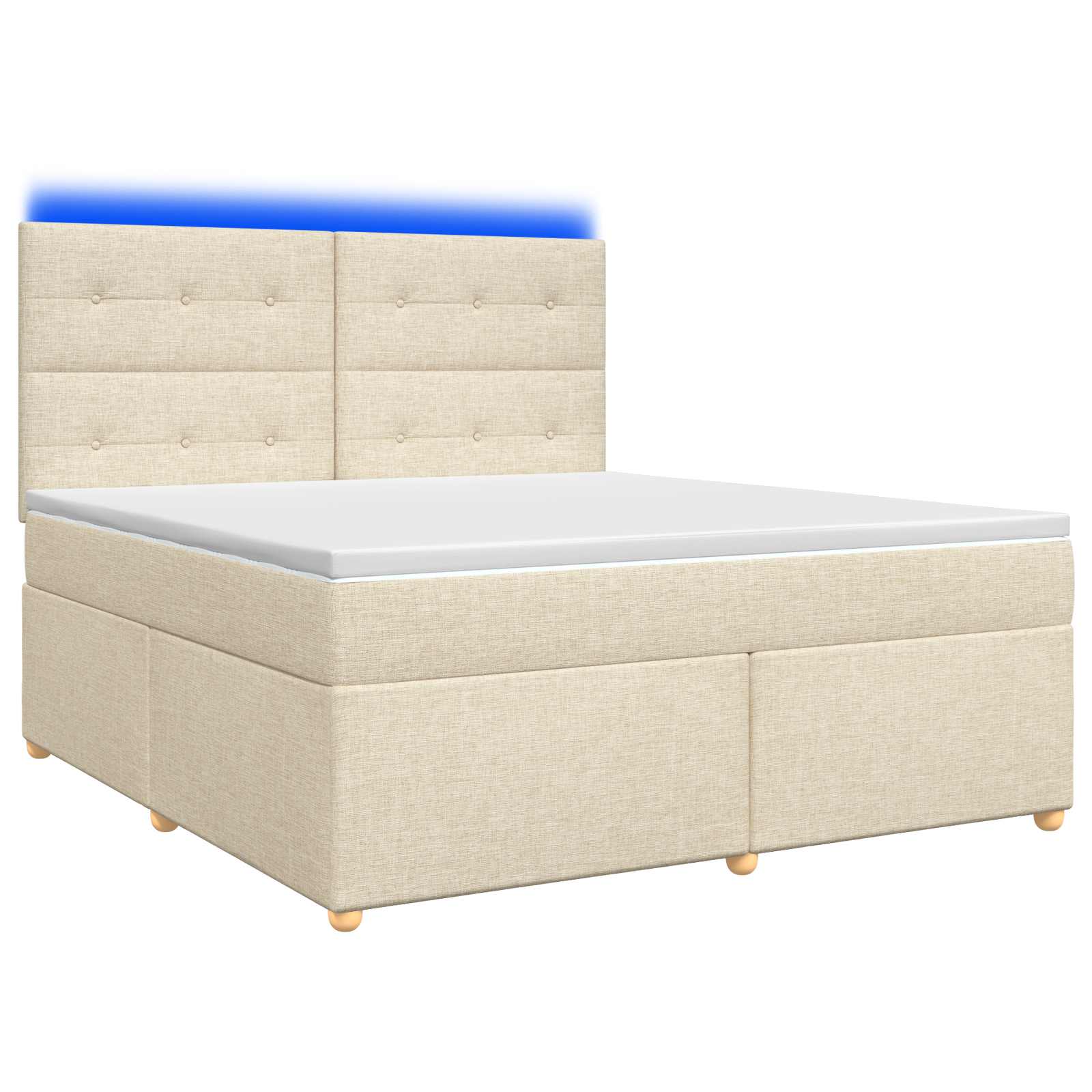 Boxspringbed met matras Crèmekleurig 160 x 200 cm Stof