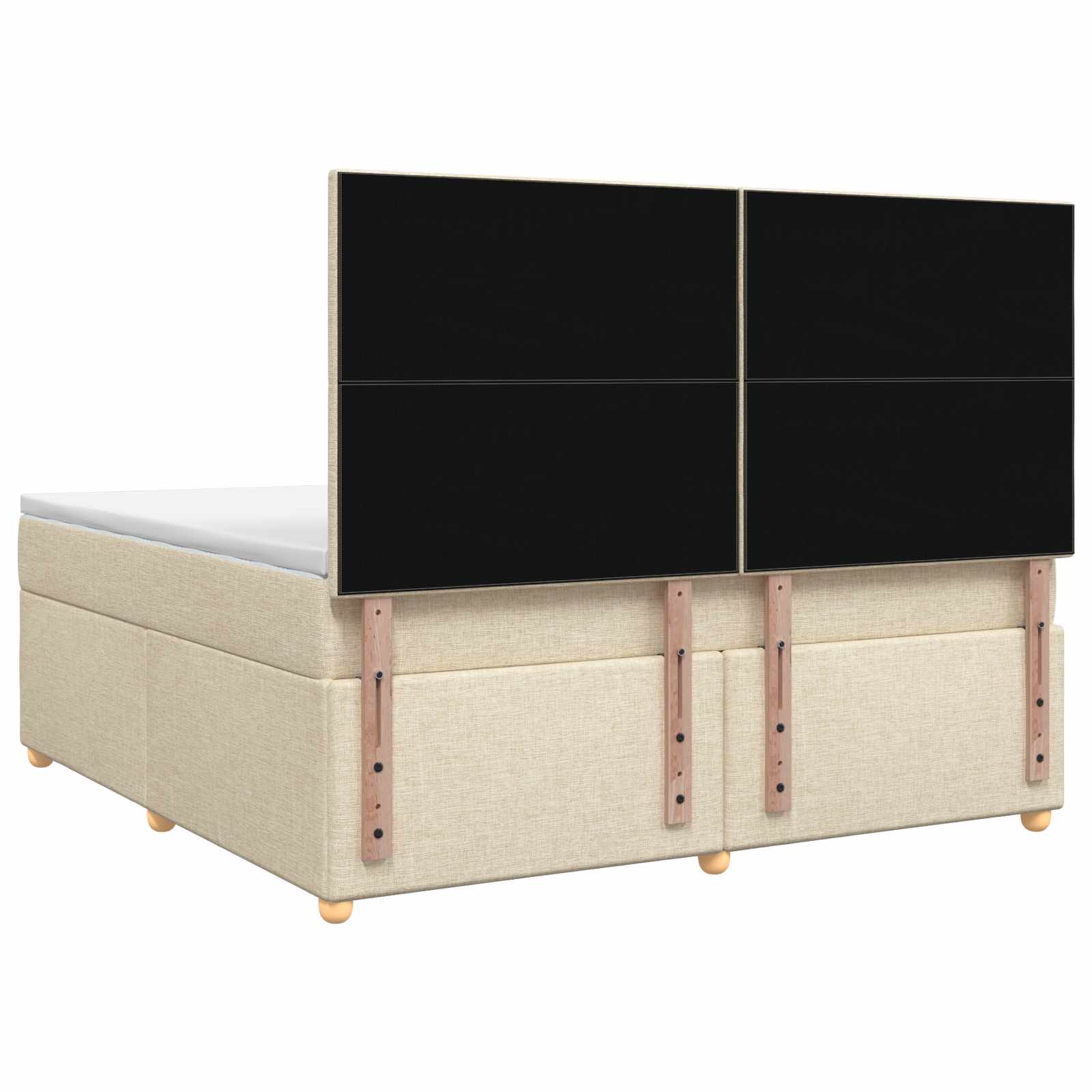 Boxspringbed met matras Crèmekleurig 160 x 200 cm Stof