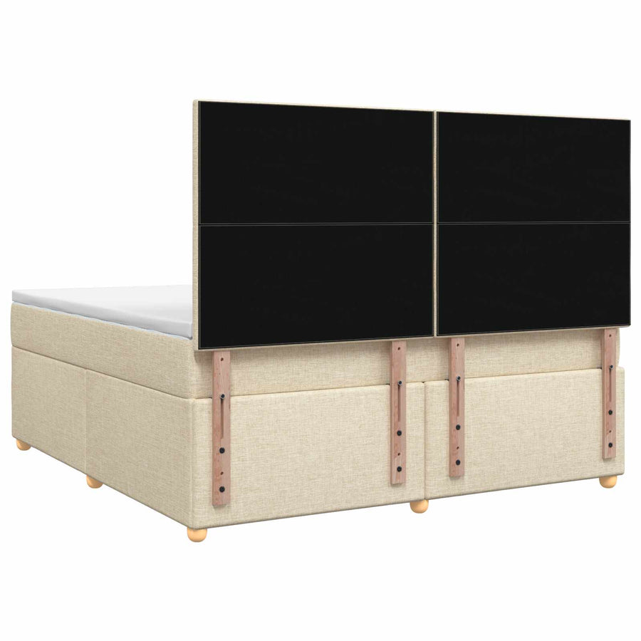 Boxspringbed met matras Crèmekleurig 160 x 200 cm Stof