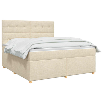 Boxspringbed met matras Crèmekleurig 160 x 200 cm Stof