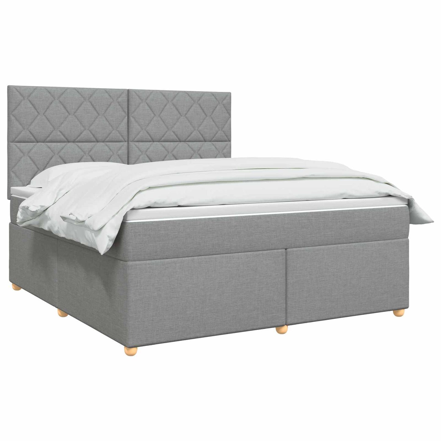 Boxspringbed met matras Lichtgrijs 160 x 200 cm Stof