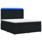 Boxspringbed met matras met hoofdeinde Zwart 180 x 200 cm Stof