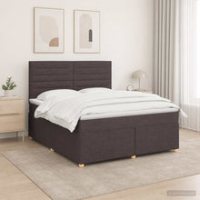 Boxspringbed met matras Donkerbruin 140 x 200 cm Stof
