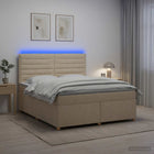 Boxspringbed met matras 160x200 cm crèmekleurig