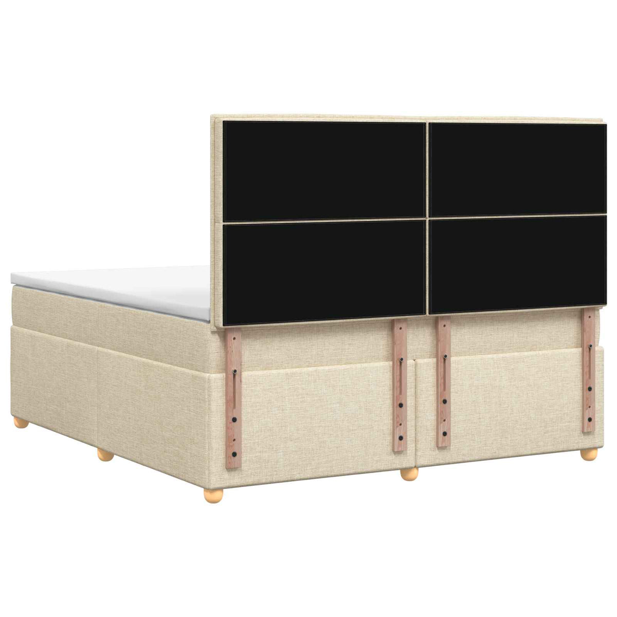 Boxspringbed met matras Crèmekleurig 180 x 200 cm Stof