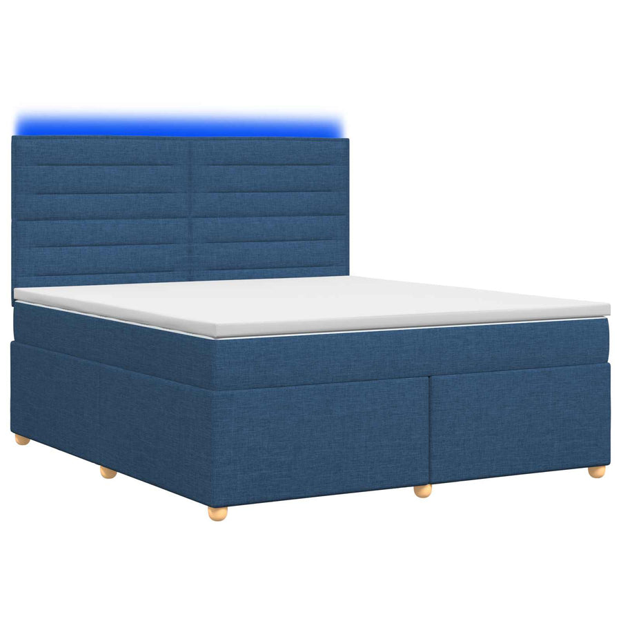 Boxspringbed met matras met hoofdeinde Blauw 180 x 200 cm Stof