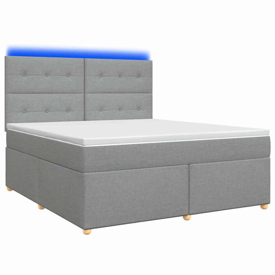 Boxspringbed met matras Lichtgrijs 180 x 200 cm Stof