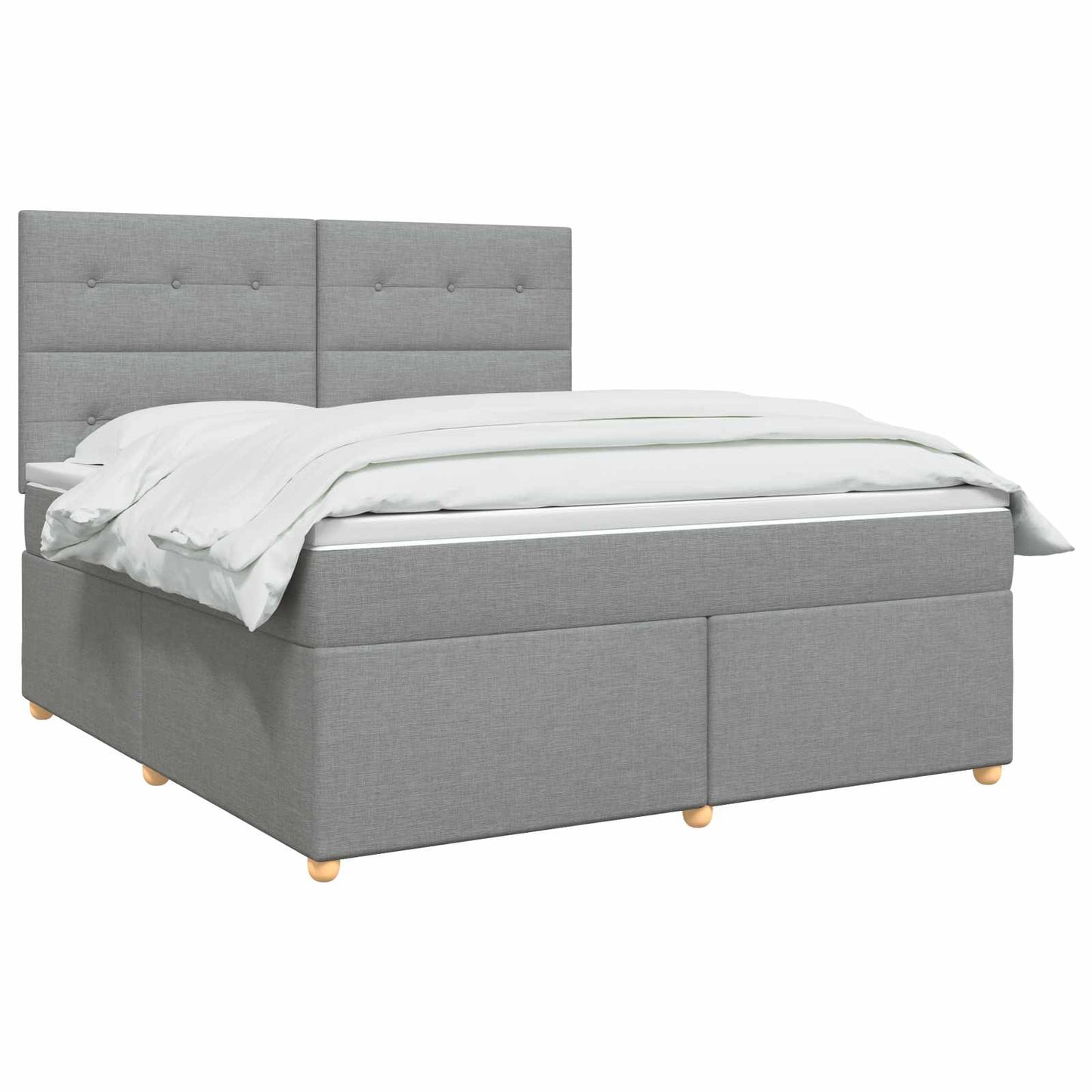 Boxspringbed met matras Lichtgrijs 180 x 200 cm Stof