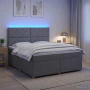 Boxspringbed 160x200 cm lichtgrijs met matras