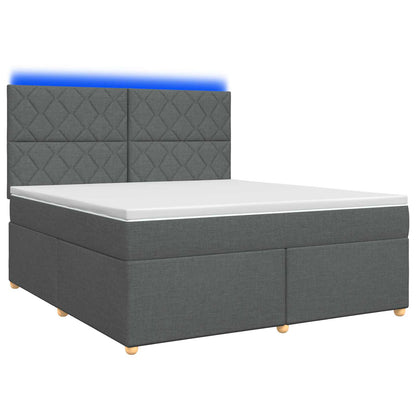 Boxspringbed met matras Donkergrijs 180 x 200 cm Stof