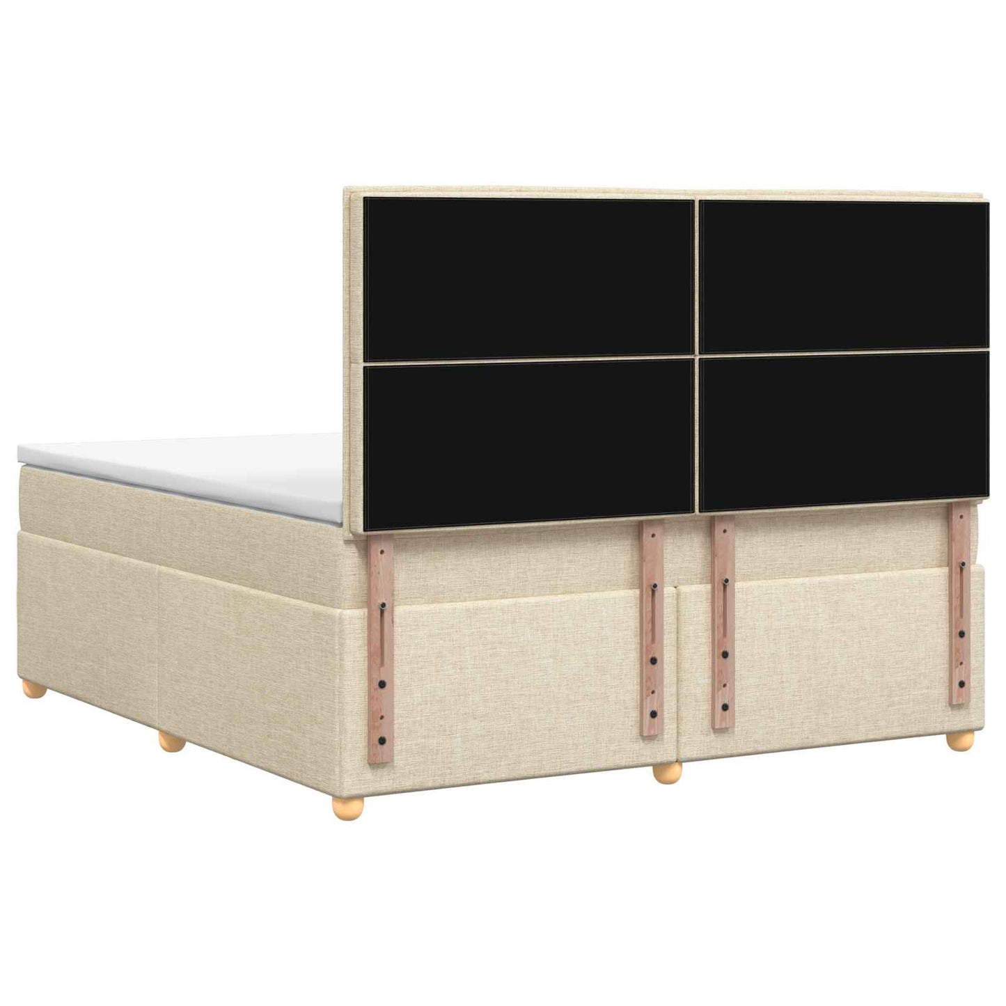 Boxspringbed met matras Crèmekleurig 180 x 200 cm Stof