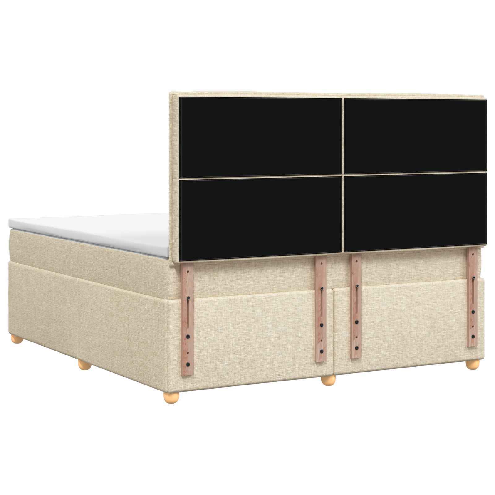 Boxspringbed met matras Crèmekleurig 180 x 200 cm Stof