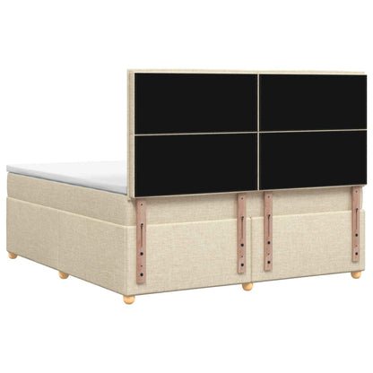 Boxspringbed met matras Crèmekleurig 180 x 200 cm Stof