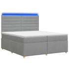 Boxspringbed met matras Lichtgrijs 200 x 200 cm Stof