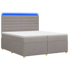 Boxspringbed 200x200 cm taupe met matras en hoofdeinde
