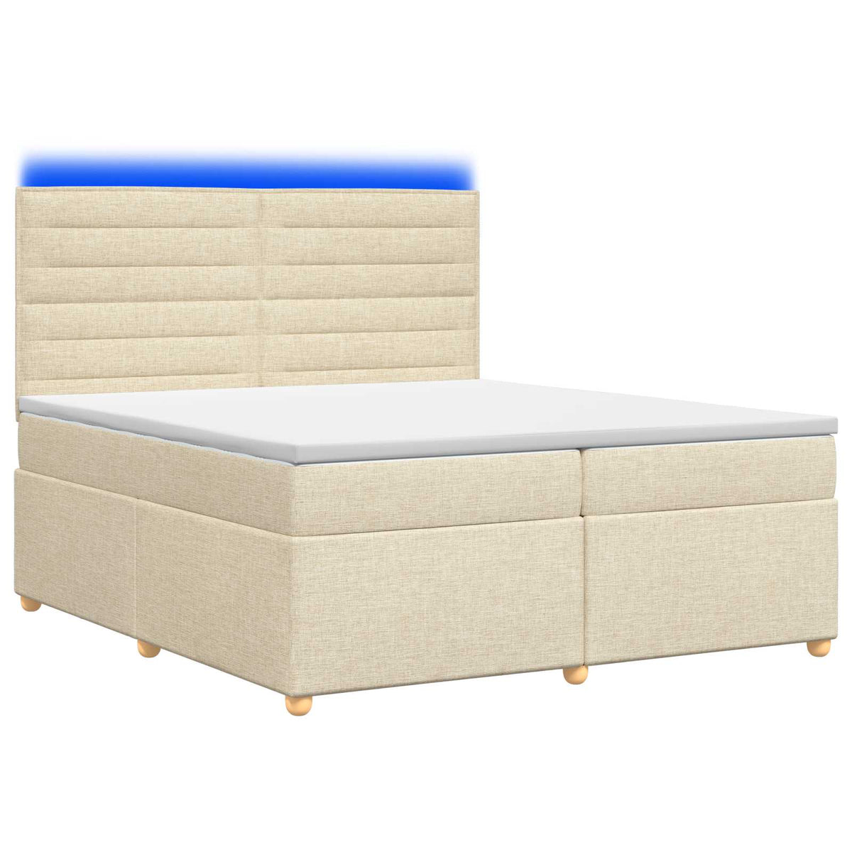 Boxspringbed met matras Crèmekleurig 200 x 200 cm Stof