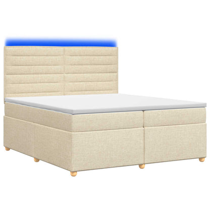 Boxspringbed met matras Crèmekleurig 200 x 200 cm Stof