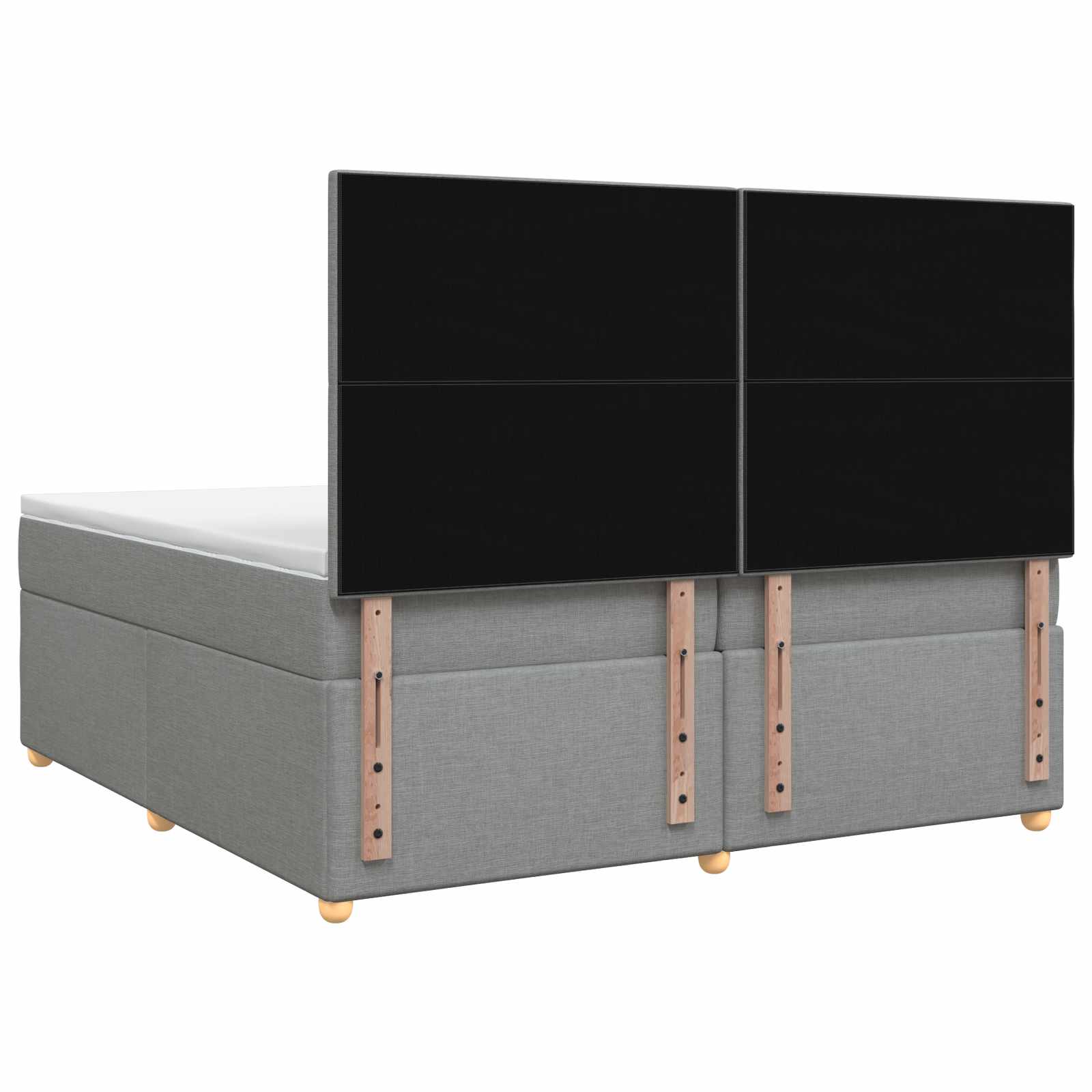 Boxspringbed met matras Lichtgrijs 200 x 200 cm Stof