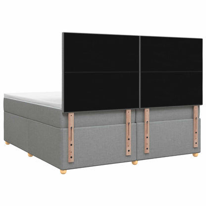 Boxspringbed met matras Lichtgrijs 200 x 200 cm Stof