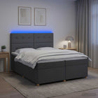Boxspringbed 200x200 cm donkergrijs met matras