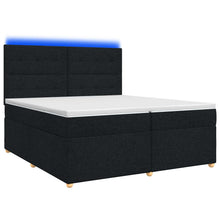 Boxspringbed met matras met hoofdeinde Zwart 200 x 200 cm Stof