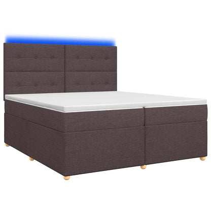 Boxspringbed met matras Donkerbruin 200 x 200 cm Stof