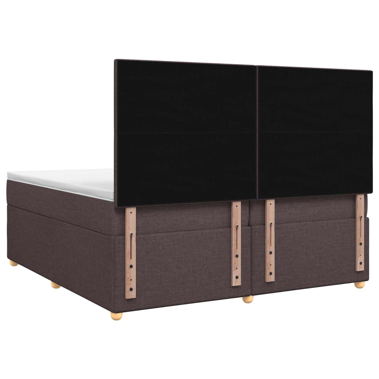 Boxspringbed met matras Donkerbruin 200 x 200 cm Stof