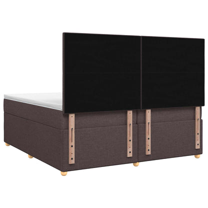 Boxspringbed met matras Donkerbruin 200 x 200 cm Stof
