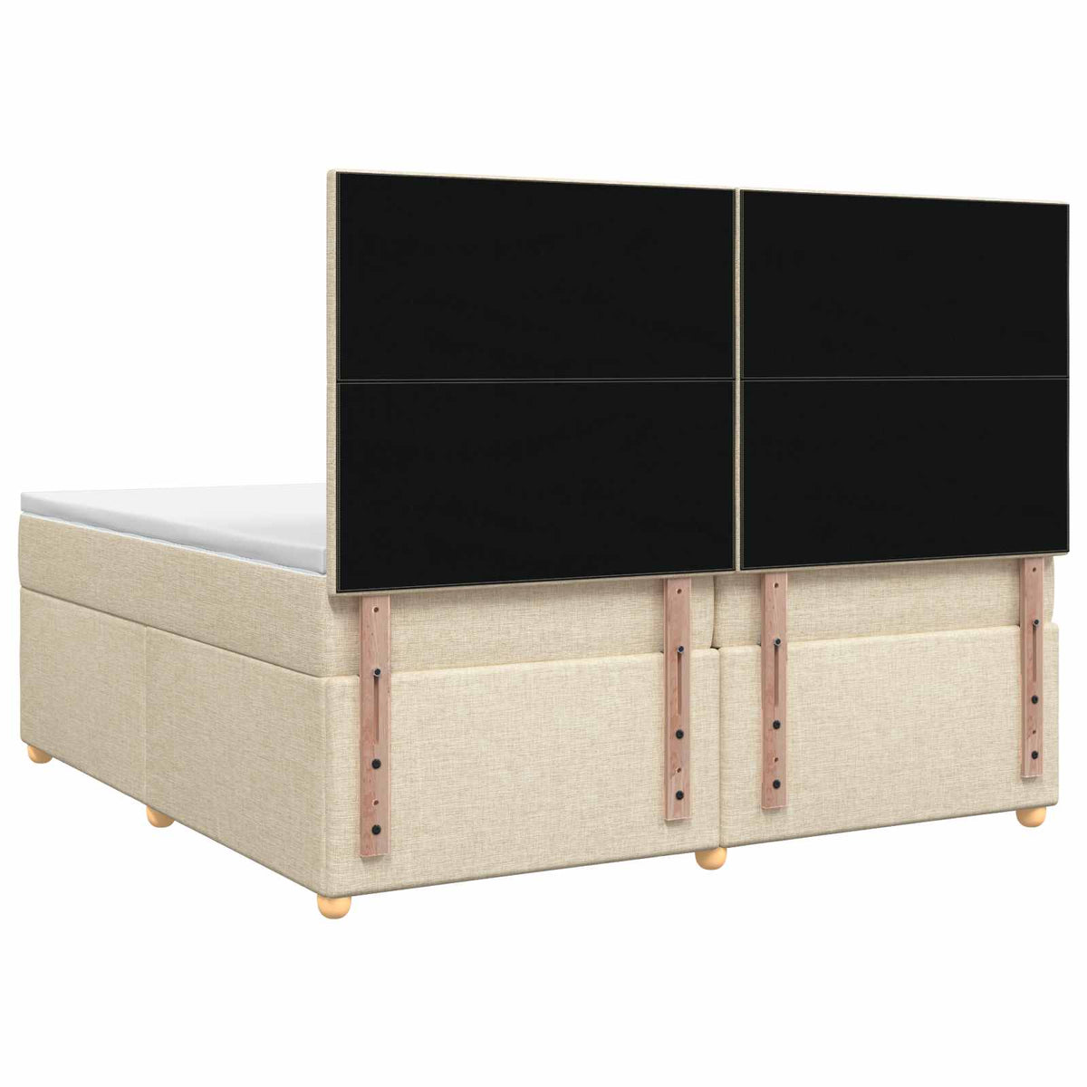 Boxspringbed met matras Crèmekleurig 200 x 200 cm Stof
